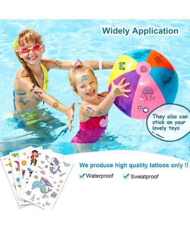 300pcs Kids Temporary Tattoos - Spaceships, Dinosaurs, Zoos, Mermaids, Pirates | Waterproof Fake Tattoos for Boys & Girls | 20 Sheets (4.7X3) - Buy Online on GoSupps.com