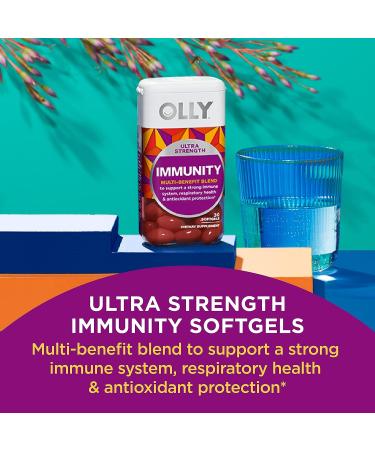 OLLY Ultra Strength Immunity Softgels - Immune & Respiratory Support - 60 Count - Buy Online on GoSupps.com