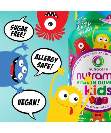 NUTRACELLE NUTRAMIN Children's Daily Vegan Multivitamin Gummies Vitamin C D2 & Zinc for Immunity Plant-Based Sugar-Free Nut-Free Gluten-Free with Biotin Vitamin A B B6 B12 +More 90 Ct (45 Day Supply) - Buy Online on GoSupps.com