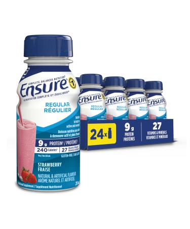 Ensure Regular Nutritional Supplement Shake Value Pack Nutrition To Stay Active And Energetic Strawberry 24 x 235-mL Bottles