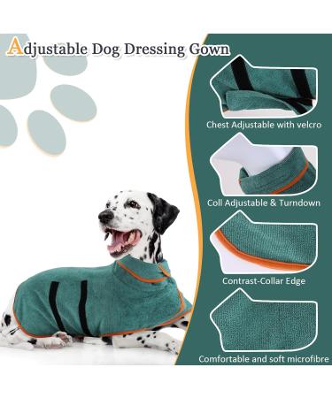Buy Jostift Microfiber Dog Bathrobe - Extra Absorbent Fast Drying Dog Towel with Adjustable Straps for All Sizes - Perfect for Large & Small Dogs (Green) - International Shipping Available - Buy Online on GoSupps.com