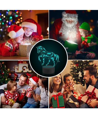 Coopark Nachlichter 3D Horse Illusion Bedside Lamp | 16 Color Remote Control | Best Gifts for Children & Baby Boys | Unique Birthday Presents - Buy Online on GoSupps.com