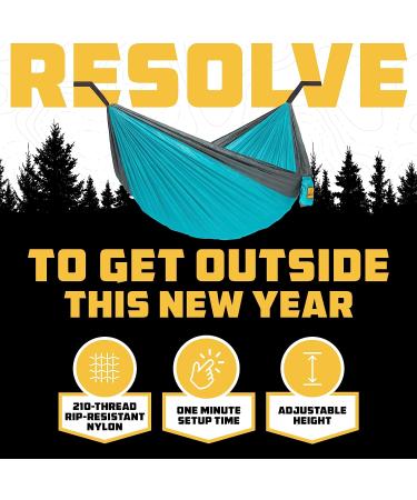 Wise Owl Outfitters Camping Hammock - Portable Double Hammock with Tree Straps Black & Grey - Ideal for Outdoor and Indoor Use - Buy Online on GoSupps.com