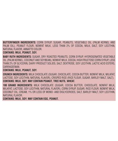 Assorted Mini Size Chocolate Candy Bars Variety Pack - 135 Count, 55.3 Oz - Butterfinger, CRUNCH, Baby Ruth, 100 Grand - Perfect for Halloween Candy, Bulk Buy - Buy Online on GoSupps.com