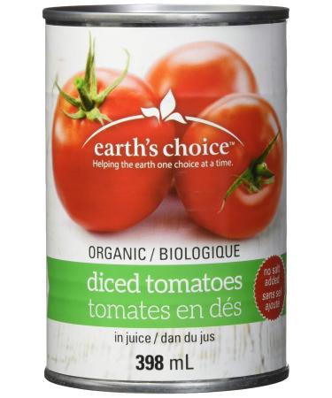 Earth's Choice Organic Diced Tomatoes No Salt Added 12 Count of 398ml 12 Count (Pack of 1)