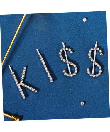 HONMEET 1 Set Kiss Hairpin Letters Bobby Hair Jewelry Metal Hair Claw Hair Clips for Women Hair Accessories Hair Pin Rhinestone Hair Crystal Bobby Rhinestones Hair Piece Child Girl - Buy Online on GoSupps.com