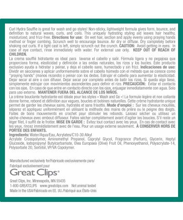 Great Clips Curl Hydra Souffle 6oz | Curls Enhancing Souffle for Wash & Go Styles - Buy Online on GoSupps.com