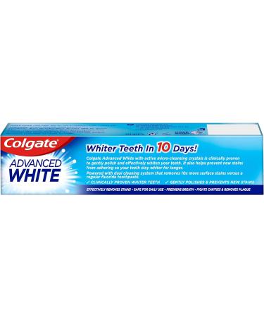 Colgate Advanced White Toothpaste 125ml - Dentist Approved Whitening Formula - Buy Online on GoSupps.com