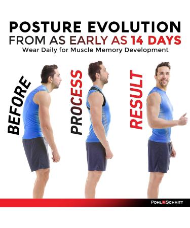 Pohl Schmitt Posture Corrector for Women and Men - Adjustable Back Brace for Body Alignment Support - Prevent Neck, Back, and Shoulder Pain - Black - Buy Online on GoSupps.com