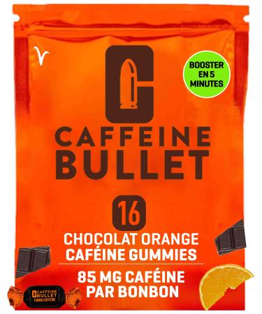 Caffeine Bullet 16 Chocolat Orange Gummies m cher nergisants | 85 mg de caf ine plus rapides que les comprim s gels gommes m cher