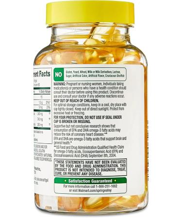 Omega-3 Fish Oil 1000mg Softgels 60 Count Brain Immune & General Wellness Support EPA & DHA Lemon Flavor Proactive Support Supplement - Buy Online on GoSupps.com