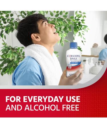 Corsodyl Daily Gum Care Mouthwash 500ml - Alcohol-Free Cool Mint Formula - Buy Online on GoSupps.com