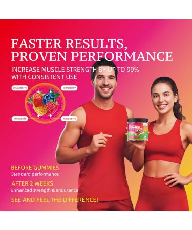 NSF Certified Creatine Gummy - Creatine Monohydrate Gummies 5000mg for Men & Women Chewables Creatine Monohydrate for Muscle Strength Muscle Builder Energy Boost Pre-Workout Supplement(120 Count) Strawberry Raspberry Bl  - Buy Online on GoSupps.com