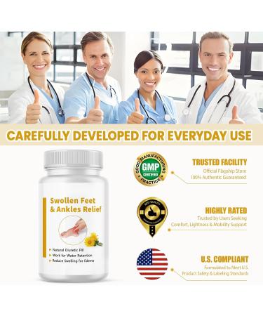 SHUNNIUB Swollen Feet and Ankles Relief for Edema Water Retention Reduce Swelling Legs Natural Diuretic Pill for Leg and Foot Comfort 60 Capsules - Buy Online on GoSupps.com