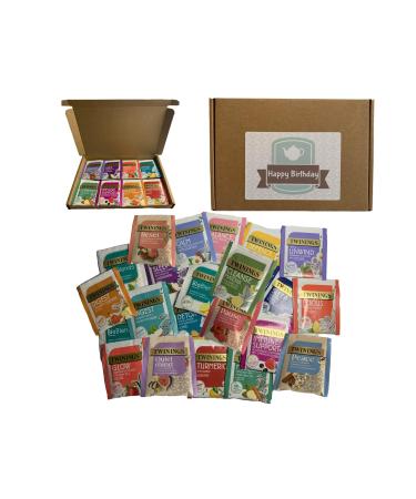 Twinings Happy Birthday Selection Tea Set Gift Box 22 Flavours Fruit Herbal Mixed Collection - Soulful Superblends Bioblends Assorted Variety Pack Individually Wrapped Envelope Letterbox - Buy Online on GoSupps.com
