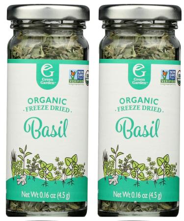 Green Garden Freeze-Dried Organic Basil, 0.16 Ounces, 2-Pack 0.16 Ounce (Pack of 2)