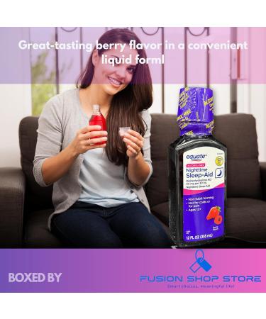 Diphenhydramine 50mg Liquid- Alcohol-Free Mixed Berry Flavor 12 fl oz (Pack of 1) Boxed by Fusion Shop Stotre - Buy Online on GoSupps.com