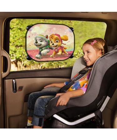 Dog Patrol Sun Protection Car Curtains for Kids - 2 Piece Set (43x36 cm) - Suction Cup Window Shades - Pink & Fun Design - Buy Online on GoSupps.com