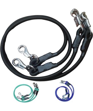 Majestic Ally Pack of 2 Bungee Trailer Tie for Horse Haulage with Panic Snap and Bull Snap - 36 Inch (Black) - Buy Online on GoSupps.com