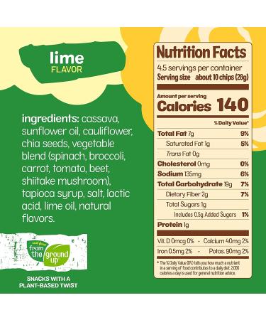 REAL FOOD FROM THE GROUND UP Cauliflower Tortilla Chips - 6 Count 4.5 Oz Bags (Lime) - Healthy Gluten-Free Snack with Real Ingredients - Buy Online on GoSupps.com
