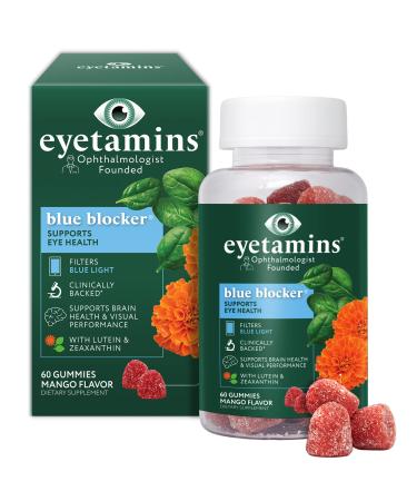 eyetamins Blue Blocker Eye Health - 60 Lutein Gummies - Ophthalmologist-Developed - Support Vision Filter Blue Light & Help Eye Strain - Promotes Sleep Focus Eyesight Vegan & Non-GMO Formula