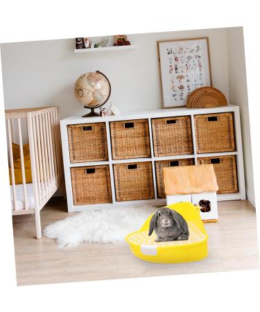 HANABASS Box Rabbit Toilet Hamster Litter Guinea Pig Toilet Potty Train Rabbit Hamster Sand Litter Plastic 25X19X10CM Yellow - Buy Online on GoSupps.com