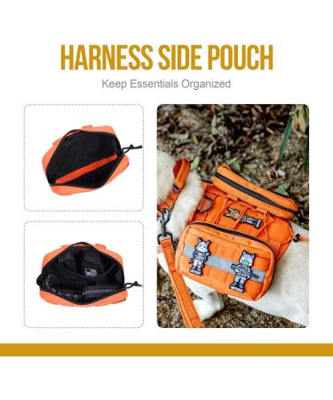 Oneigris Large Feed Bag for Dogs - 2 Pack Reflective Training Bags for Tactical Harness & Walking Orange - Buy Online on GoSupps.com