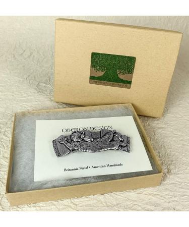 Playful Cat Hair Clip - Handcrafted Metal Barrette - Made in the USA - 70mm Clip by Oberon Design - Buy Online on GoSupps.com