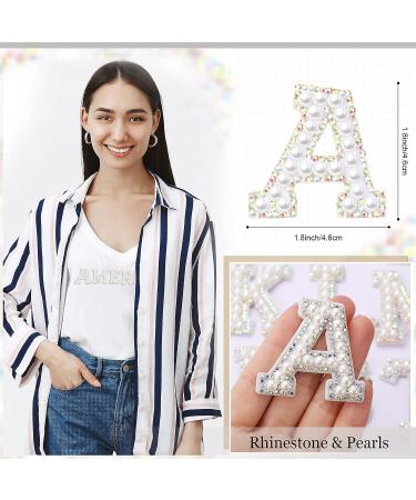 26 Piece Rhinestone Iron On Patch A-Z Alphabet Applique in Colorful White - DIY Craft Supplies - Buy Online on GoSupps.com