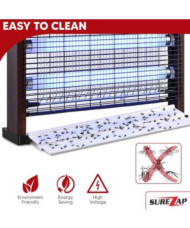 SUREZAP 20W Indoor Electric Bug and Fly Zapper Wooden Finish Effective Bugs Flies Mosquitoes Moths and Other Flying Insects - Buy Online on GoSupps.com