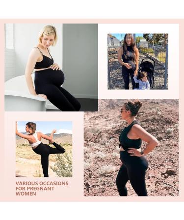 Highdays Women's Maternity Workout Leggings | Over The Belly Pregnancy Yoga Pants - Black, Medium - Buy Online on GoSupps.com