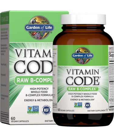 Garden of Life Vitamin Code Raw B Complex - 60 Vegan Capsules for Energy & Metabolism | High Potency B6, Folate & B12 with Probiotics - Buy Online on GoSupps.com