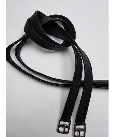 nilo stirrup leathers black leather 140 cm/high-quality stirrup leathers black with metal buckle various sizes