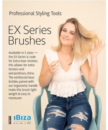 Ibiza Hair Professional Round Boar Hair Brush - Lightweight Cork Handle, Reinforced Bristles - Adds Texture & Shine for Medium to Long Hair - Buy Online on GoSupps.com