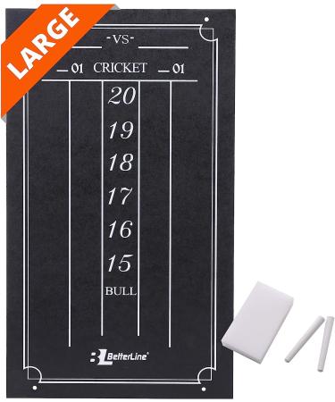 Large Professional Scoreboard Chalkboard for Cricket & Darts Games - 15.5 x 9 Inch - Black Board with Eraser & Chalk Pieces - Buy Online on GoSupps.com