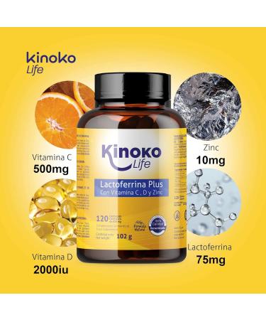 LactoFerrine Plus | 120 Vegetable Capsules | with 500mg Vitamin C | Vitamin D 2000 IU | Zinc Citrate | Supports a Healthy Immune System | Magnesium Stearate Free | Non-GMO - Buy Online on GoSupps.com