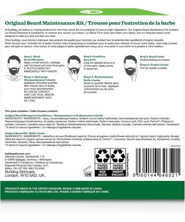 Bulldog Skincare Beard Kit includes 1 Beard Oil 1 Beard Shampoo & Conditioner 1 Beard Comb 1 Count - Buy Online on GoSupps.com
