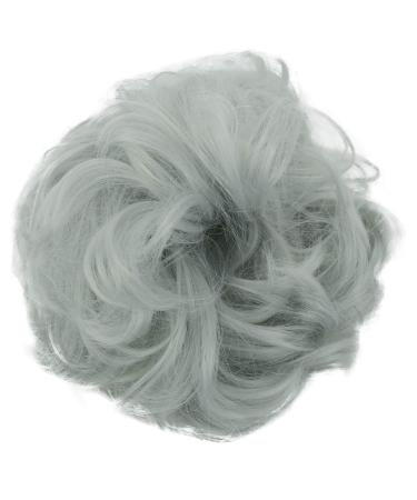 CAISHA by PRETTYSHOP Large Hairpiece Scrunchy Instant Updo Curly Messy Bun Gray G33E gray #gray G33E