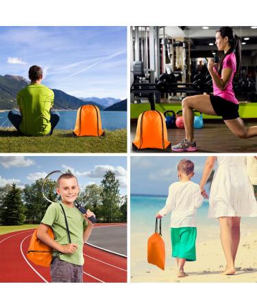 PLULON 25 Pcs Orange Drawstring Backpack Bags - Bulk Cinch Sack for Sport, Gym, Yoga, Traveling - Outdoor Sports String Backpack - Buy Online on GoSupps.com