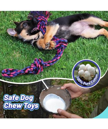 GaiusiKaisa XL Dog Chew Rope Toys for Aggressive Chewers 5 Pcs Indestructible Dog Toys for Large and Medium Dogs Cotton Dog Rope Toys Tough Dog Bones for Aggressive Chewers Large Breed XL-5pcs - Buy Online on GoSupps.com