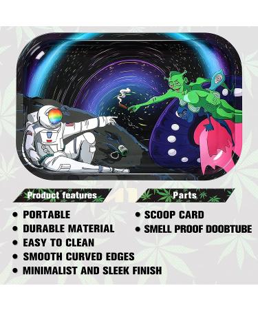Alien Medium Rolling Tray Combo Kit - Durable Premium Metal Tray with Original Art Design - Buy Online on GoSupps.com