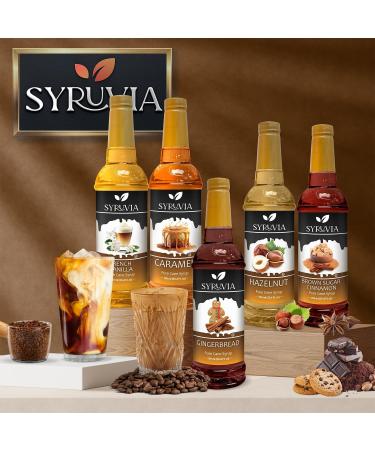 Syruvia Glazed Donut Coffee Syrup - 25.4 fl oz Premium Coffee Flavoring Syrup - Kosher Coffee Syrups Gluten Free No Coloring Perfect for Drinks Soda Shakes Desserts and More. - Buy Online on GoSupps.com