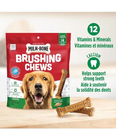 Milk-Bone Brushing Chews Dental Treats for Large Dogs Daily Oral Care 90 Treats (Pack of 5) 90 Treats (Pack of 5) Large Dog - Buy Online on GoSupps.com