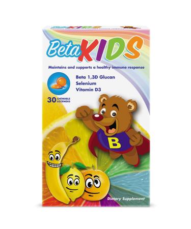 Beta Kids Immune Support Gummies for Kids  with Beta Glucan, Selenium, and Vitamin D3  All Natural, Non-GMO  Kids Chewable Vitamin (30 ct)
