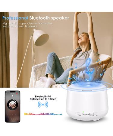 YOOZIN Essential Oil Diffuser Bluetooth Speaker 500ML - Ultrasonic Aromatherapy for Large Room | 14 Colors Night Light, Remote Control - Basic White - Buy Online on GoSupps.com