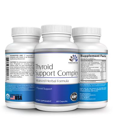 Family Health Products-Pure Thyroid Support Complex for Women Men Iodine Ashwagandha Vitamin and Mineral Supplement Count of 60