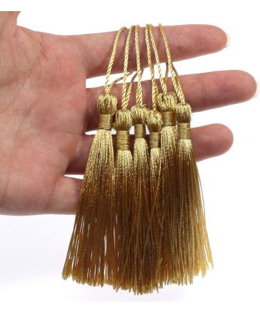 VAPKER 100 Pieces Light Gold 5-Inch Silky Tassels for DIY Projects and Jewelry Making - Buy Online on GoSupps.com