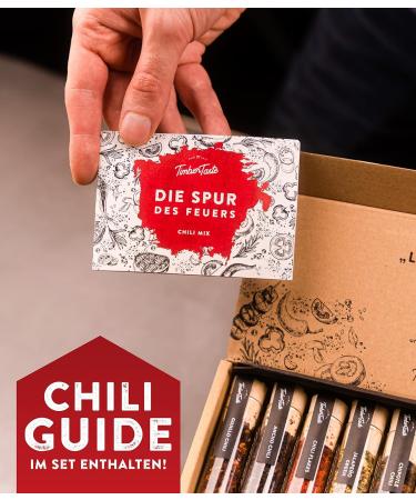 Timber Taste Sharp Chilli Spices Gift Set | 10-Series Full Sharpness Spectrum | Unique Father's Day Gift for Men & Women | Up to 1 200 000 Scoville - Buy Online on GoSupps.com