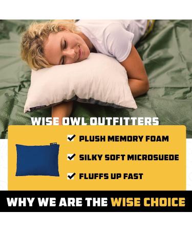 Wise Owl Outfitters Camping Pillow - Compressible Memory Foam Travel Pillow for Backpacking - Small/Medium Blue - Buy Online on GoSupps.com