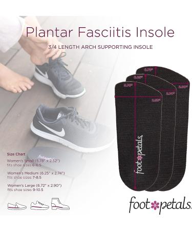 Foot Petals Plantar Fasciitis Insole - Arch Support for Women | PowerStep Black Small (Women's 7-8.5) - Buy Online on GoSupps.com